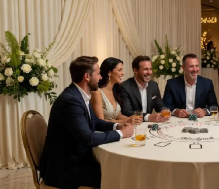 Galerie z blackjackových eventů s hosty a elegantní atmosférou